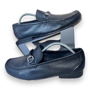 Sandrino by Sandro Moscoloni Black Leather Horse Bit Style Loafers Men's 8.5